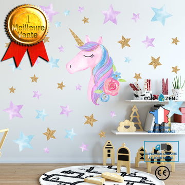 Autocollants muraux bricolage autocollants licorne autocollants graffiti décoration de la chambre